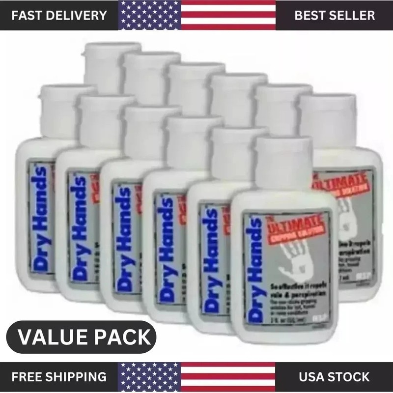 DRY HANDS 2 oz.(12 PACK CASE) Sport Grip Powder for Pole Dancing, Baseball, Golf