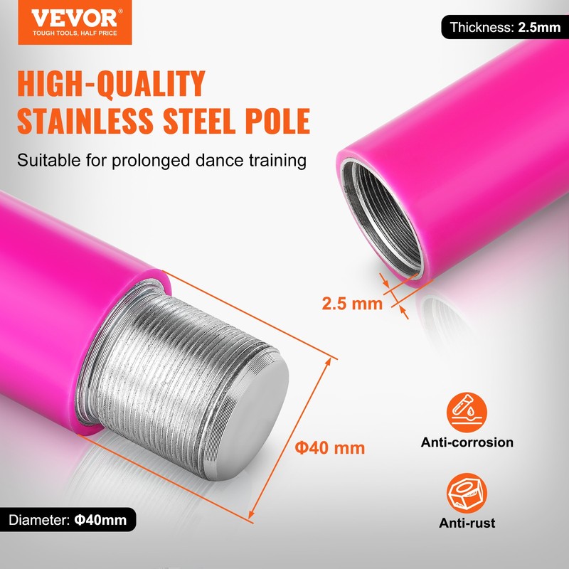 VEVOR Professional Spinning Static Dancing Pole Portable Removable Fitness Kit gallery