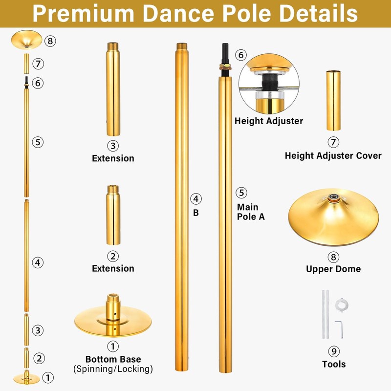 SereneLife Professional Spinning Dancing Pole - Portable & Removable Fitness US gallery