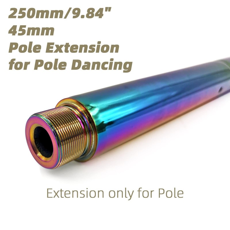 Dance Pole Extension Tube 45mm - Adjustable 5"/10"/20" Stainless Steel Accessory gallery