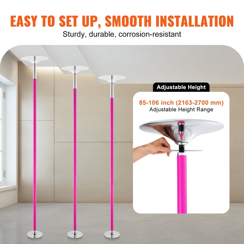 VEVOR Professional Spinning Static Dancing Pole Portable Removable Fitness Kit gallery