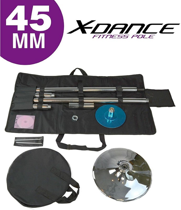 X Dance Pole Potable Exotic Static Spinning 9FT Stripper Pole Exercise CHROME gallery