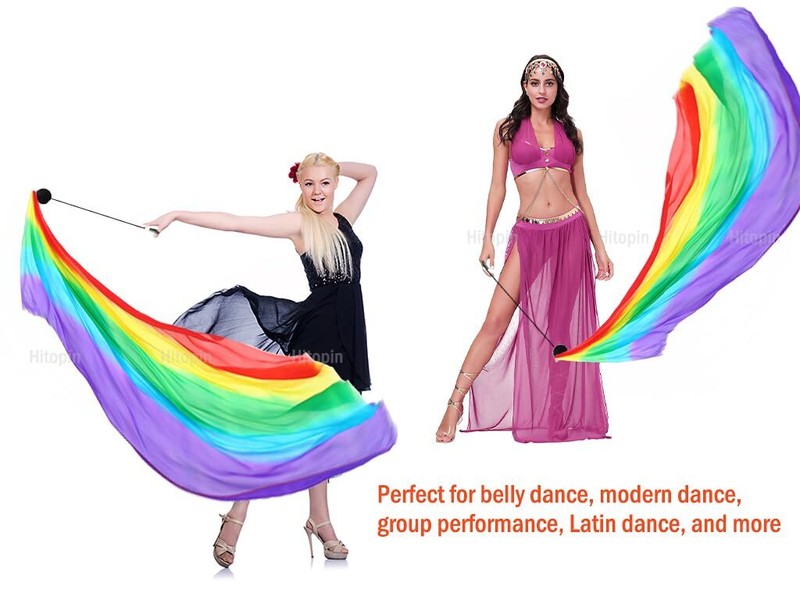2 Sets Belly Dance Colorful Veil Poi Silk Poi Throwing Balls Poi Throwing Bal... gallery