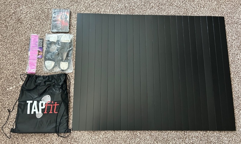 Tap Dance Set: Portable Dance Floor Board + Dancing Shoes + Starter DVDs, NEW