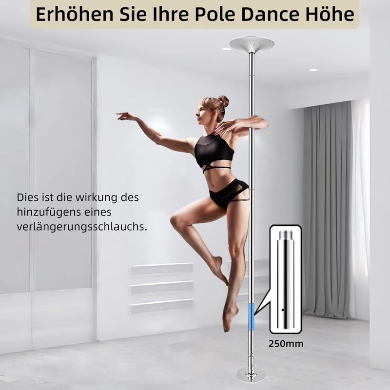Pole Extension for Pole Dancing 45mm - 125/250/500mm Dancing Pole Extension, ... gallery