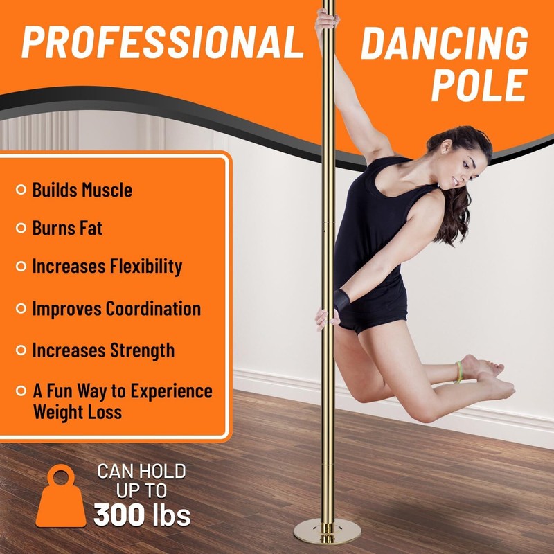 Premium Pole Spinning Static Dance Pole Kit | Portable & Removable 45mm Exercise gallery