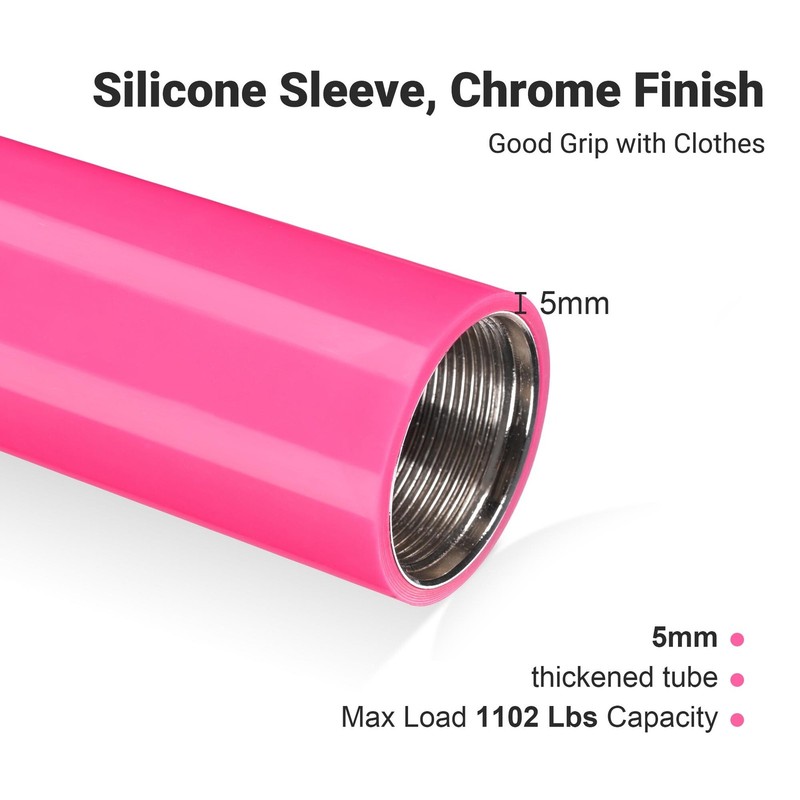 Yescom 12.6 Ft Static Spinning Dancing Pole Kit 45mm Silicone Party Club Pink gallery