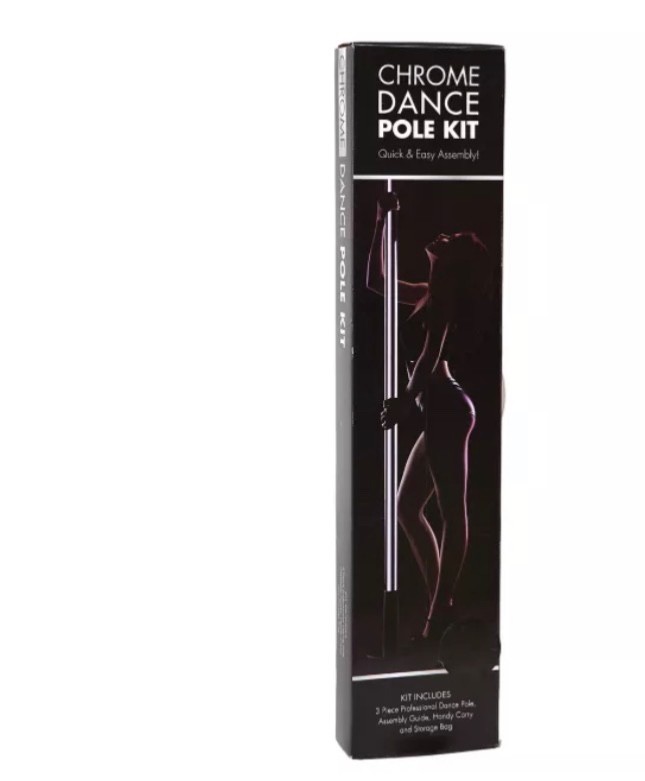 static, silver dance pole for home