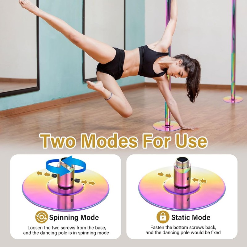Professional Dancing Pole for Home Adjustable Height(85"-109") 45mm Spinnings & gallery