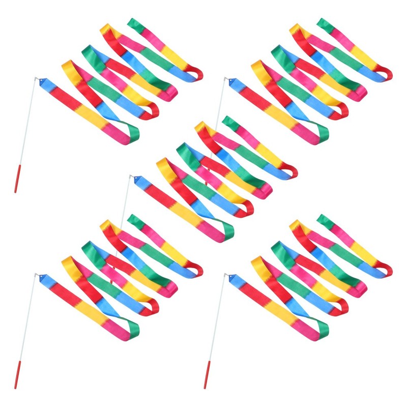 5 Pcs Gymnastics Ribbon Dancer Dancing Rhythmic Sticks Ballerina Ribbons gallery
