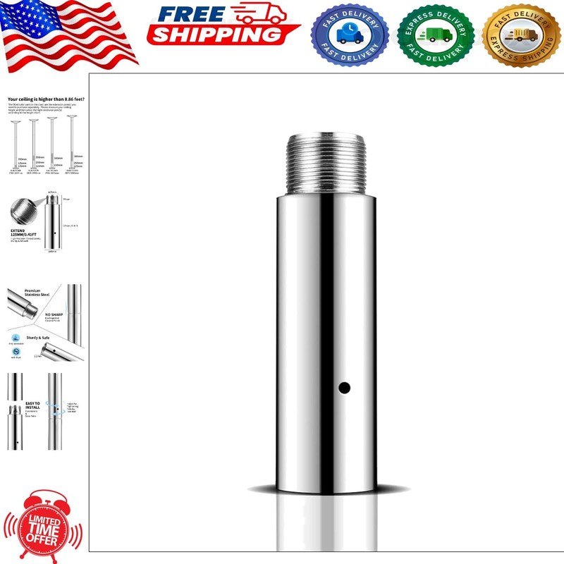 Effortless Installation Chrome Extension for 45mm Dance Pole – 125mm Long