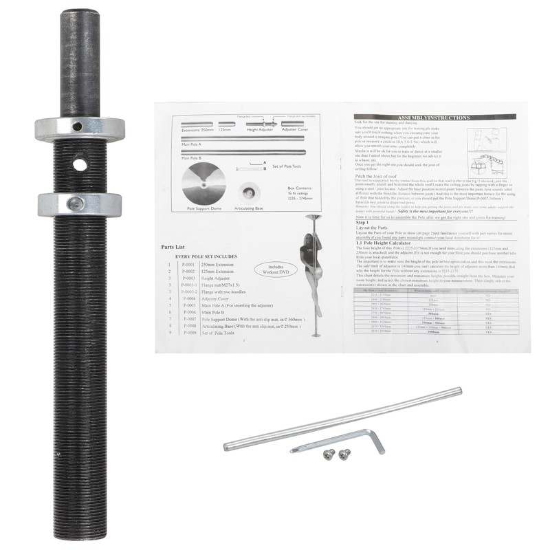 Electroplated Chrome Finish Dance Pole 45mm Full Kit Removable Stripper Dancing gallery