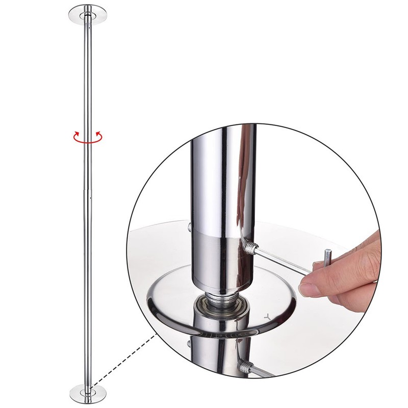 9.25 FT 45MM Spinning Static Dancing Pole Kit for Club Party Fitness 2 Pack gallery