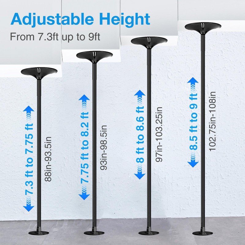 Portable Dance Pole Static Spinnings 45mm Stripper Dancing Pole Fitness Exercise gallery