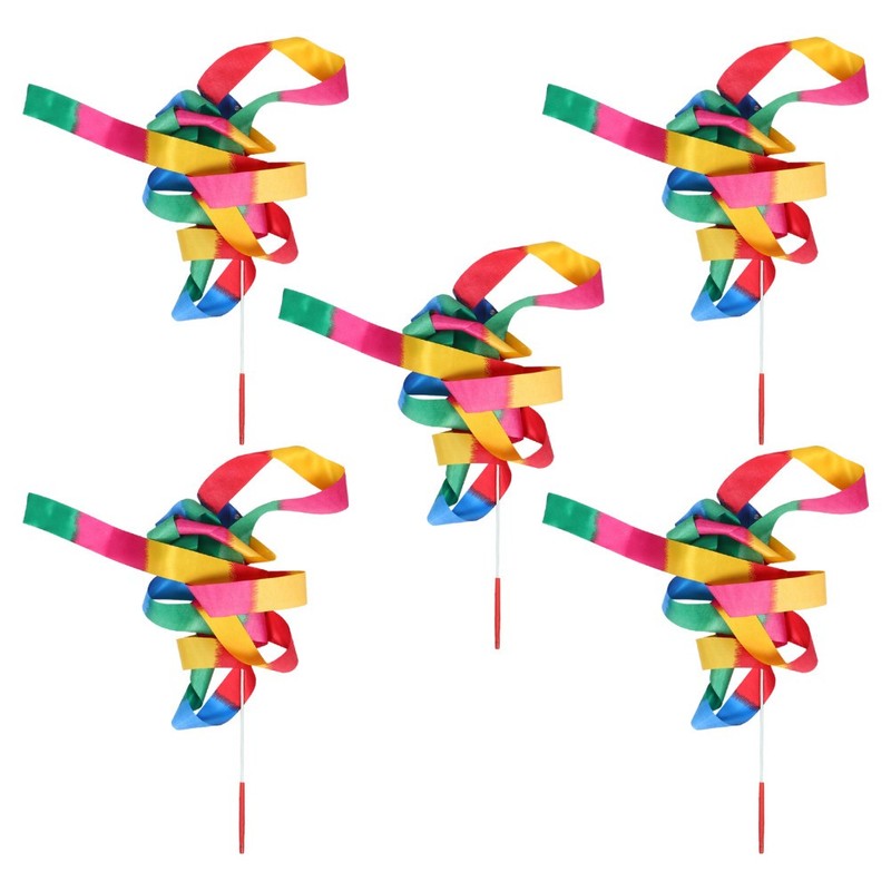 5 Pcs Gymnastics Ribbon Dancer Dancing Rhythmic Sticks Ballerina Ribbons gallery
