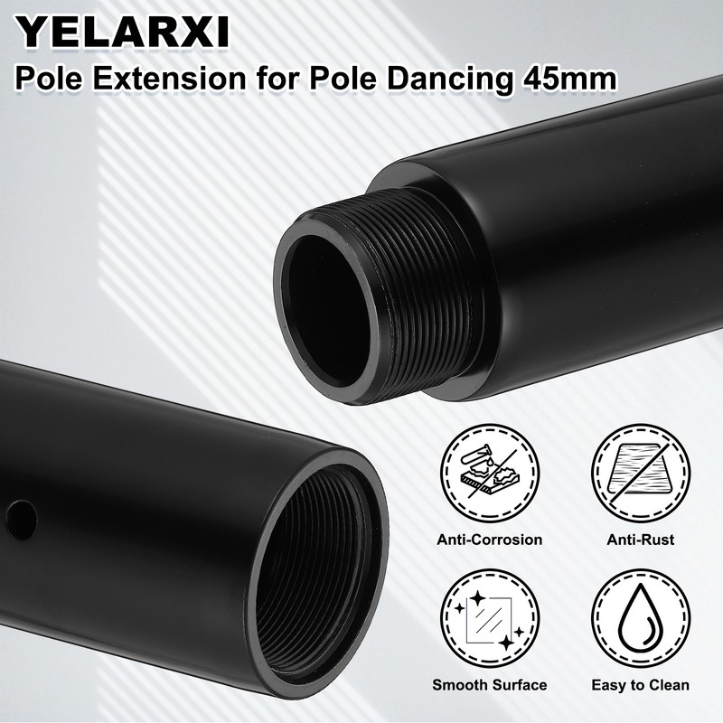 Pole Extension for 45mm Dance Pole, 5" & Black & Stainless Steel gallery