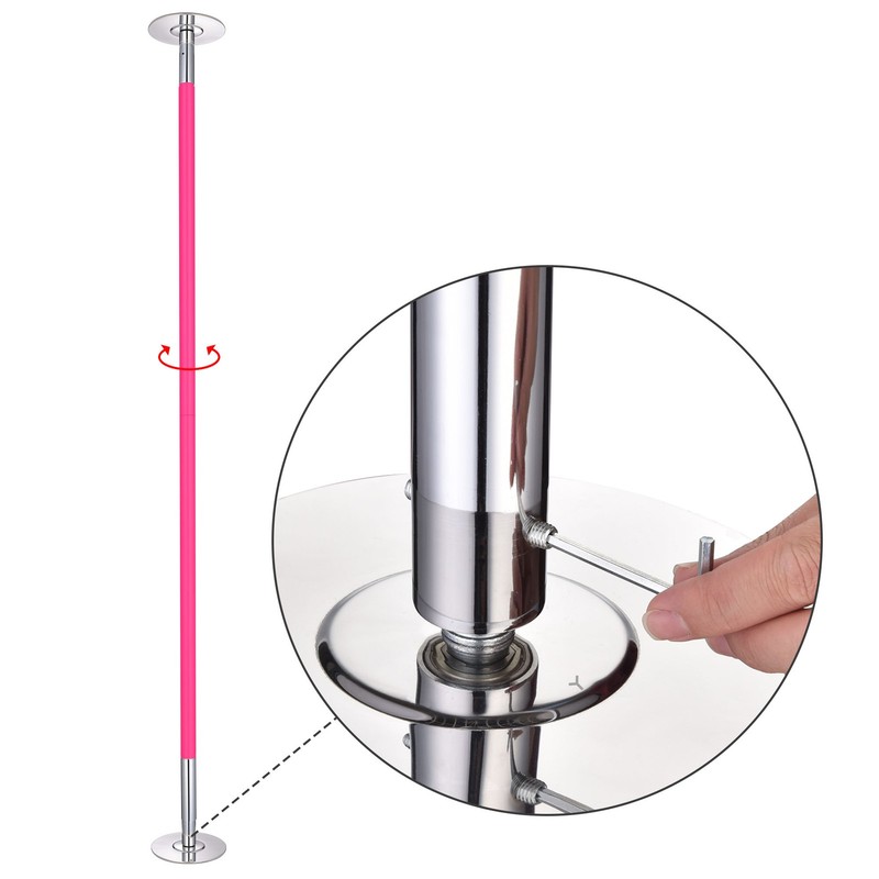 Yescom 9.25 Ft Stripper Pole 45mm Silicone Spinning Static Dancing Pole, Pink gallery