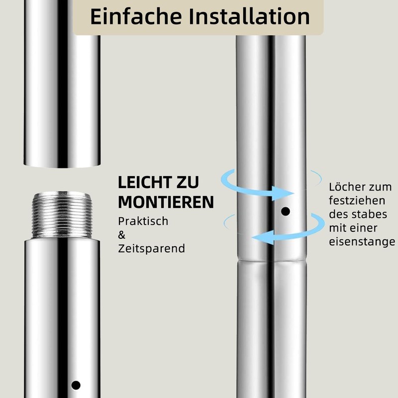 Pole Extension for Dancing 45mm-125/250/500mm , Easy to Install, Smooth gallery
