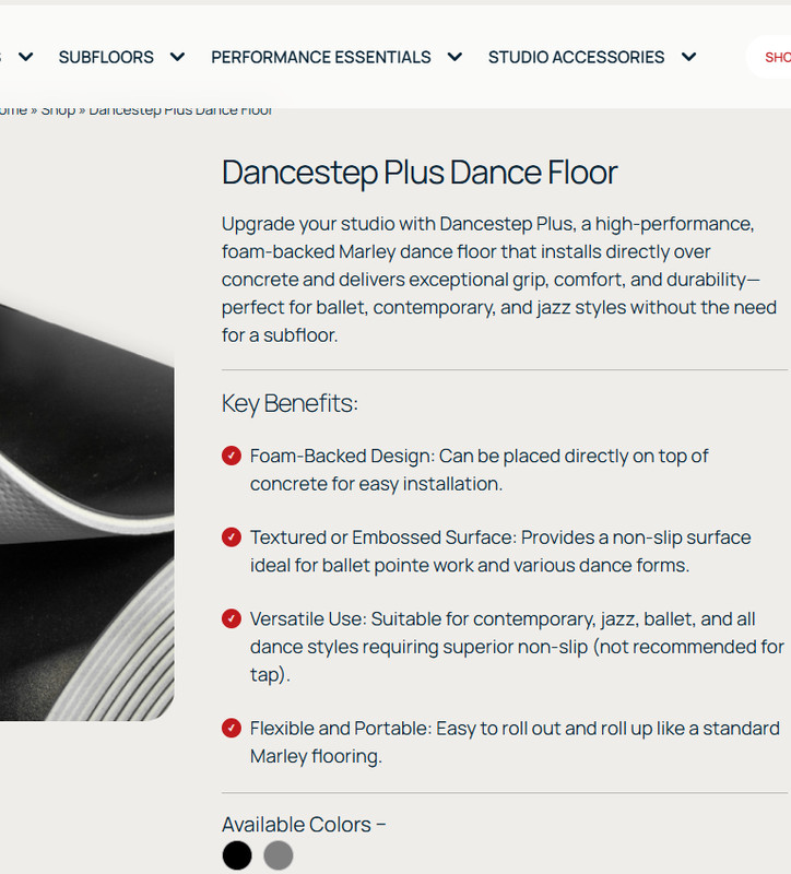 Stagestep foam-backed Dance or Yoga Studio Flooring/Mat -Excellent Condition!