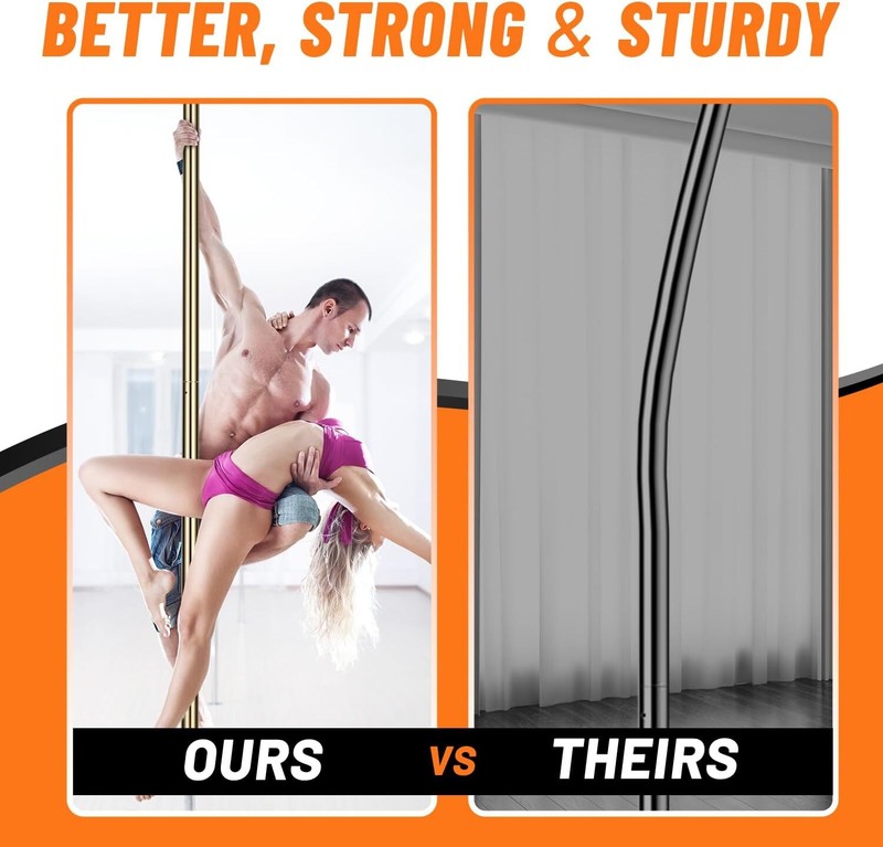 Premium Pole Spinning Static Dance Pole Kit | Portable & Removable 45mm Exercise gallery