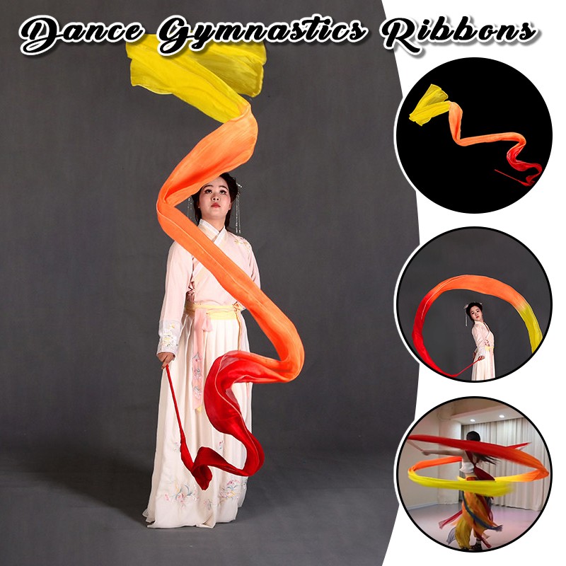 Belly Dance Streamer Rhythmic Gymnastics Ribbons Gradient Rainbow Artistic Dance gallery