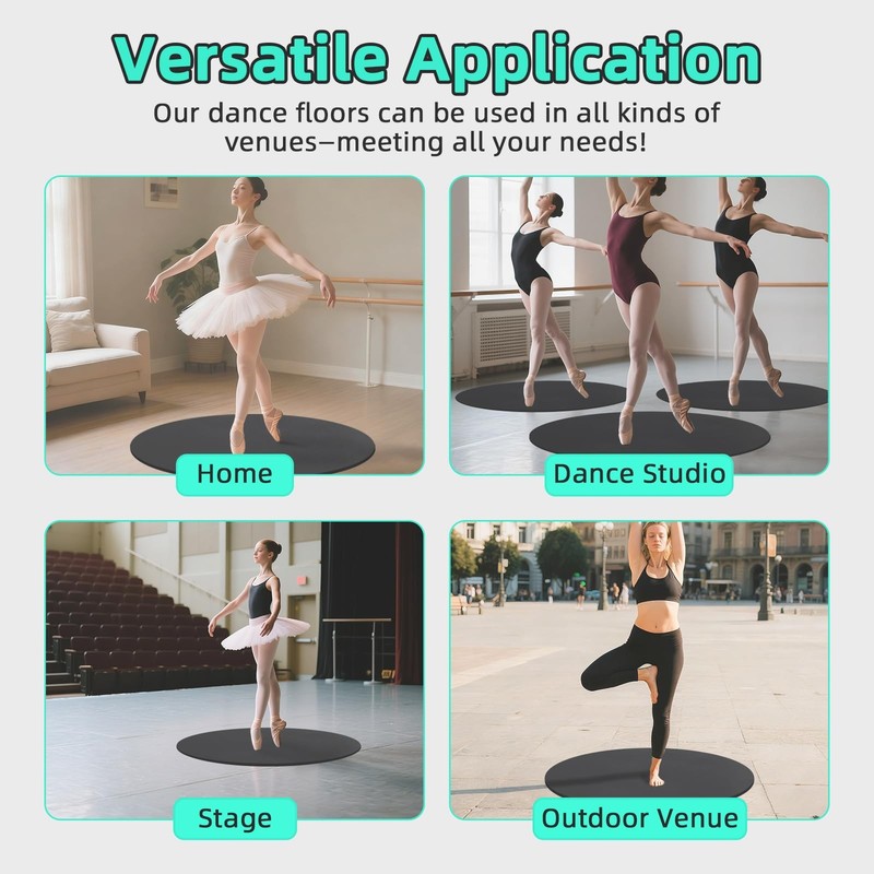 30.7'' Portable Dance Floor Mat for Ballet & Tap Training - 1.3cm Thick Turni... gallery
