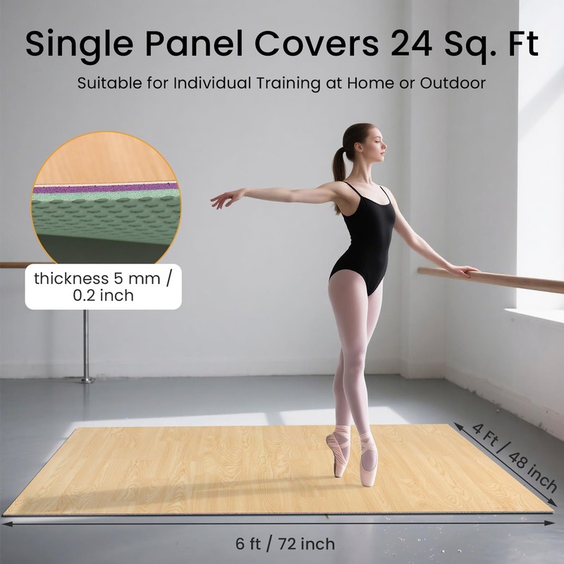 Marley Dance Floor 5mm Extra-Thick Non-Slip Shock-Absorbing Portable Mat gallery