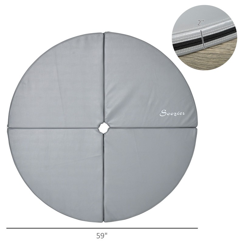 2" Thick Pole Dance Mat 5' Wide Folding Gymnastics Exercise Pad Light Gray gallery