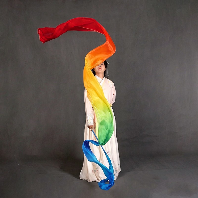 Belly Dance Streamer Rhythmic Gymnastics Ribbons Gradient Rainbow Artistic Dance gallery