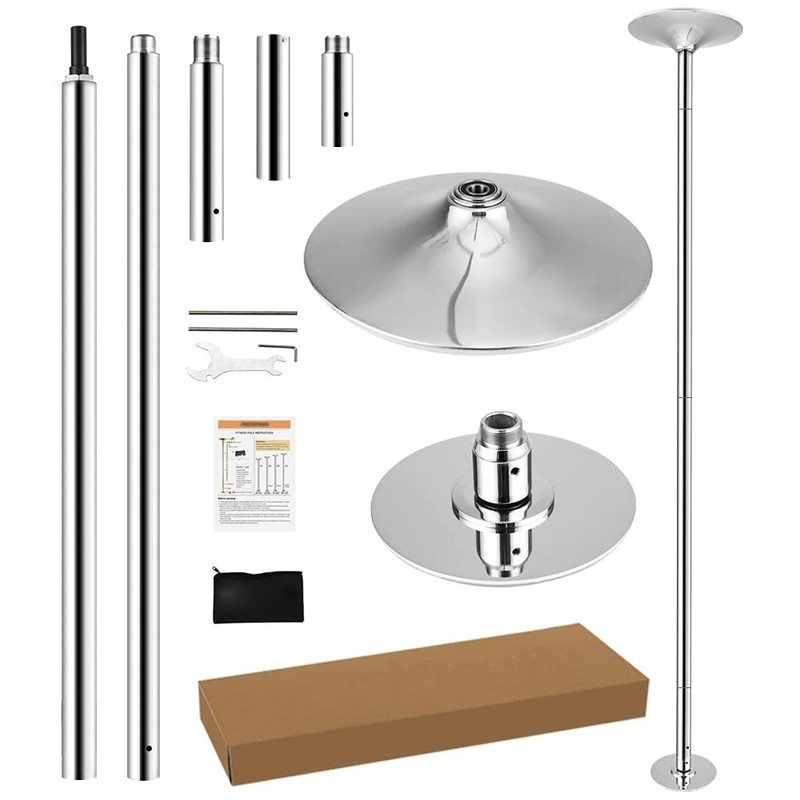 Heavy Duty Height Adjustable 45mm Dance Pole Set 7.38-8.85ft Portable Home Gym