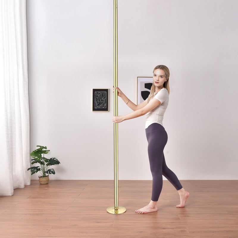 Xcceries 10 FT Spinning Static Dancing Pole Kit w/ Extensions Fitness Dance Gold gallery