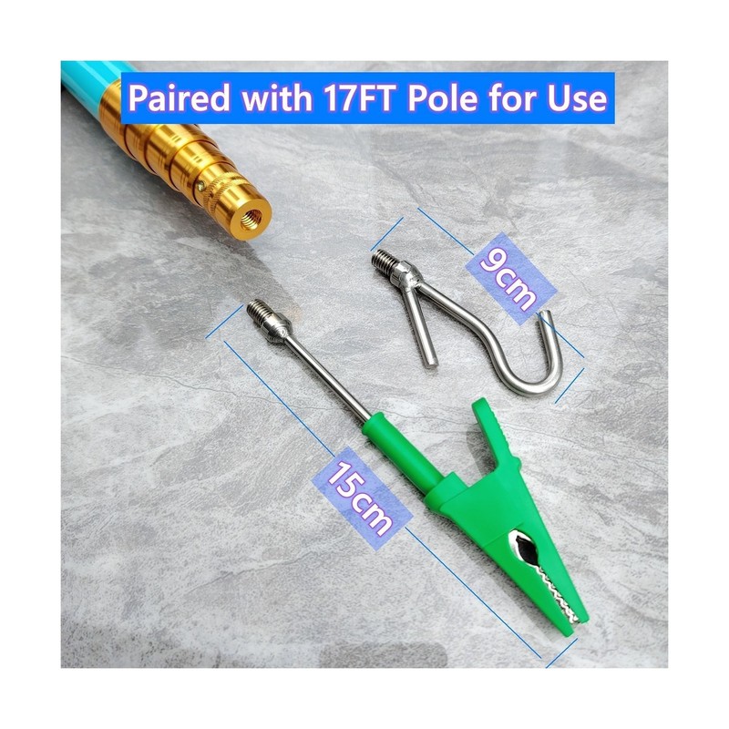 Cable Wire Pull Push Telescopic Pole, 17 Feet High-Density Carbon Fiber with ... gallery