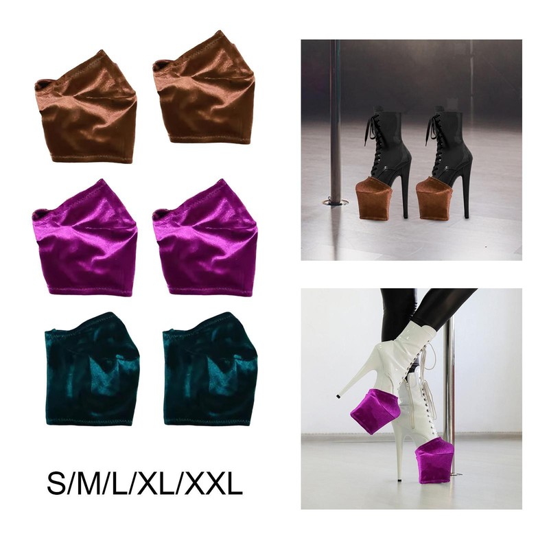 2 Pieces Pole Dance Shoe Protectors Velvet Wear Resistant Grip Sleeves gallery