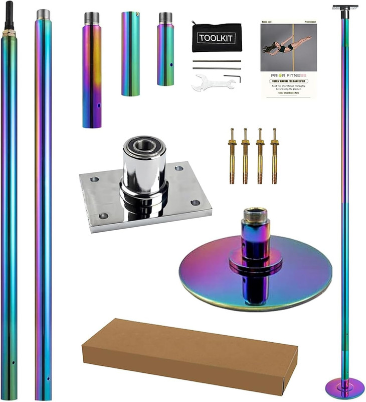 Permanent Fixed Dance Pole Kit, Professional 45Mm Spinning & Static Dancing Pole