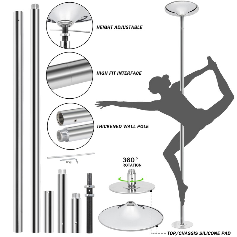 45mm Dance Pole Static Spinning Stripper Keep Healthy Strong Bearing Exercise