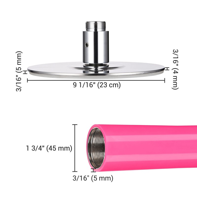 Yescom 12.6 Ft Static Spinning Dancing Pole Kit 45mm Silicone Party Club Pink gallery