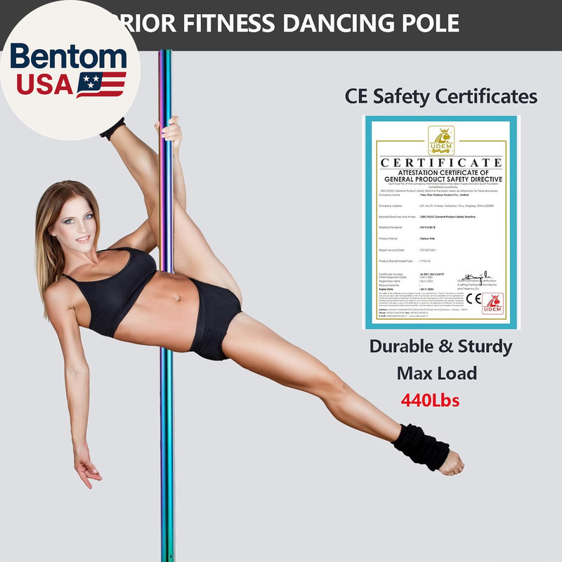 Premium Dance Pole Removable 45Mm Spinning & Static Dancing Pole Heavy-Duty Stee gallery