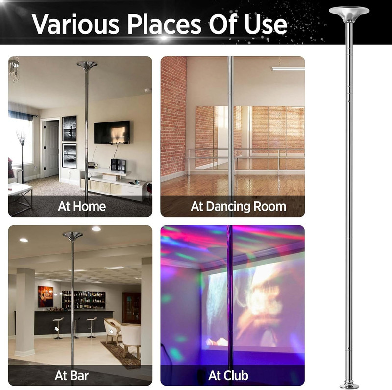 Dancing Pole Portable 45Mm Spinning Static Dance Pole Height Adjustable 7Ft-9Ft gallery