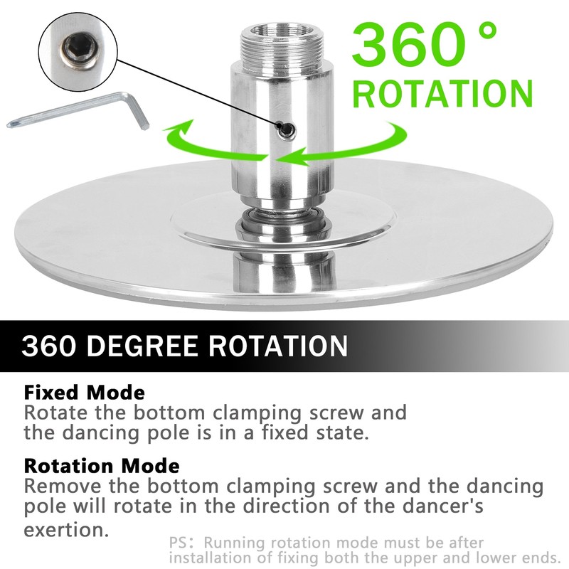 45mm Reinforce Dance Pole Chrome Finish Removable Stripper Dancing No Drilling gallery