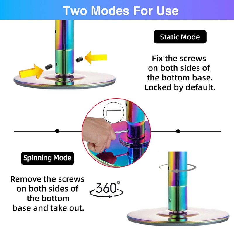 Professional Dancing Pole,45mm Solid Removable Static S pinning Stripper Pole gallery
