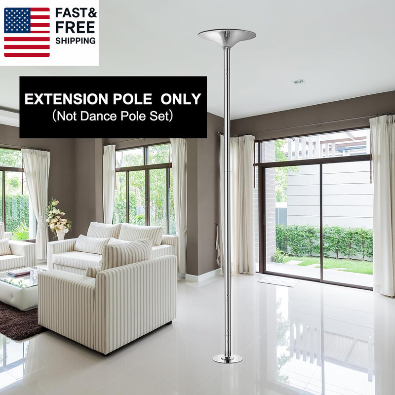 Dance Pole Extension for Stripper Dance Pole Stainless Steel Extending Tube Hei gallery