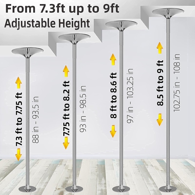 Premium Dance Pole Removable 45Mm Spinning & Static Dancing Pole Heavy-Duty Stee gallery