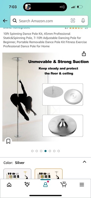 Brand-New Never-Used Portable Dance Pole Adjustable 7-10ft Static/Spinning Modes gallery