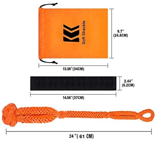 Soft Shackle, 1/2" X 24" Light Weight Shackle (56,000 LBS Breaking Orange gallery