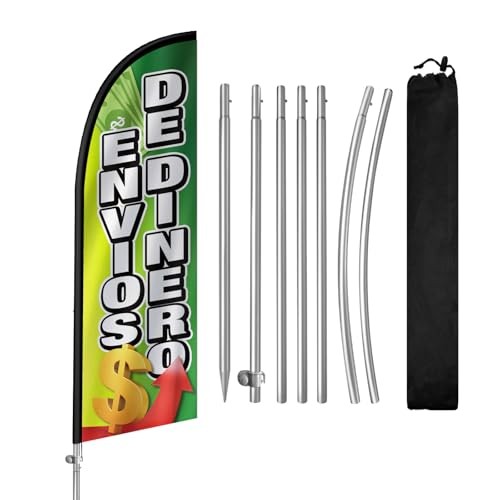 Envios De Dinero Flag for Business, Envios De Dinero Signs, 8FT Polyester