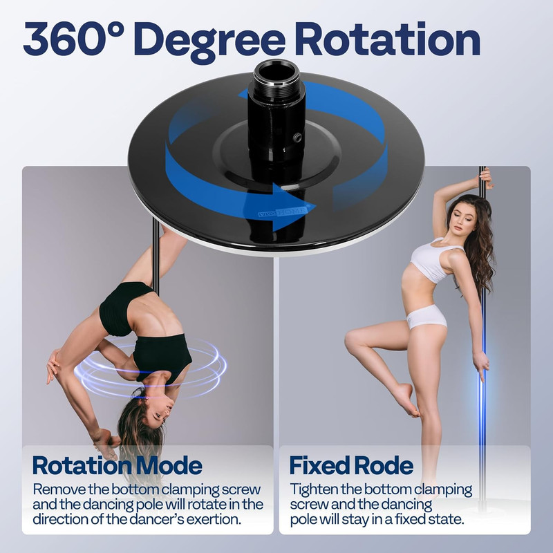 VIVOHOME Professional Spinning Dancing Pole, 45Mm Portable Dance Pole for Home F gallery