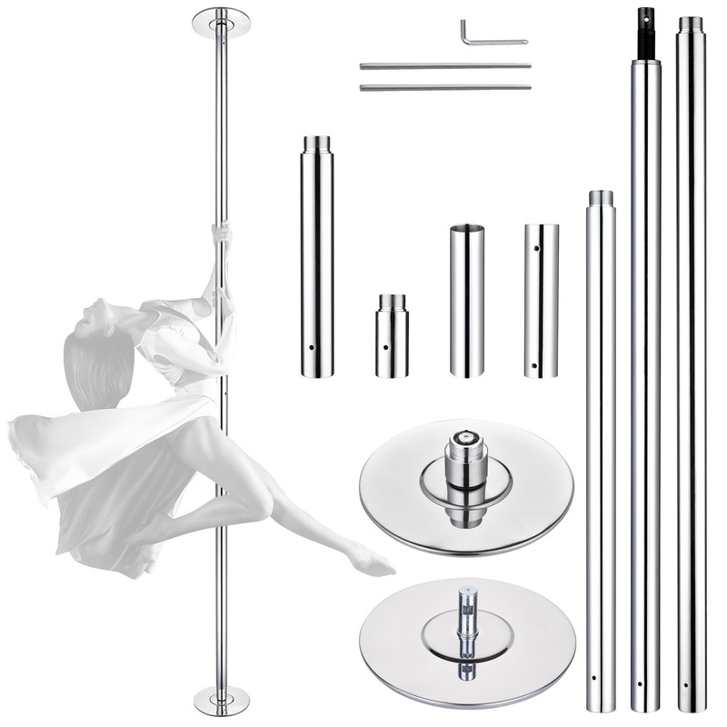 11 FT Spinning Static Dancing Pole Kit with Extensions Fitness Dance Exercise