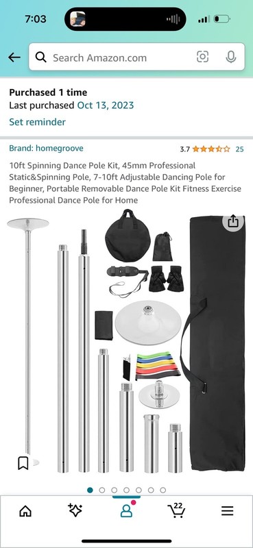Brand-New Never-Used Portable Dance Pole Adjustable 7-10ft Static/Spinning Modes gallery