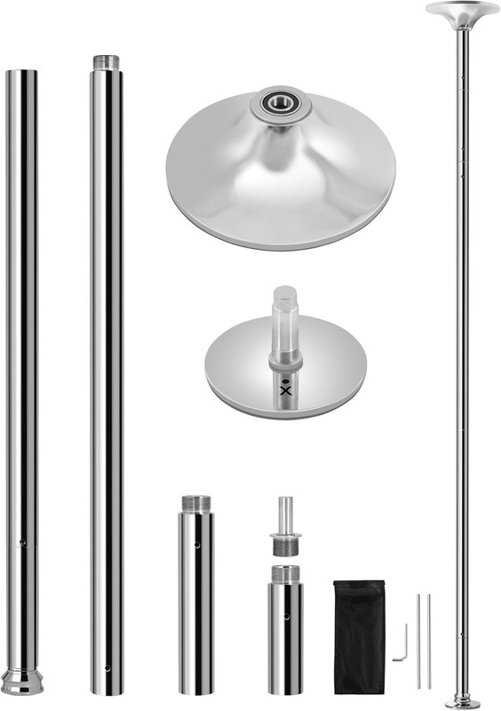 Dancing Pole Portable 45Mm Spinning Static Dance Pole Height Adjustable 7Ft-9Ft