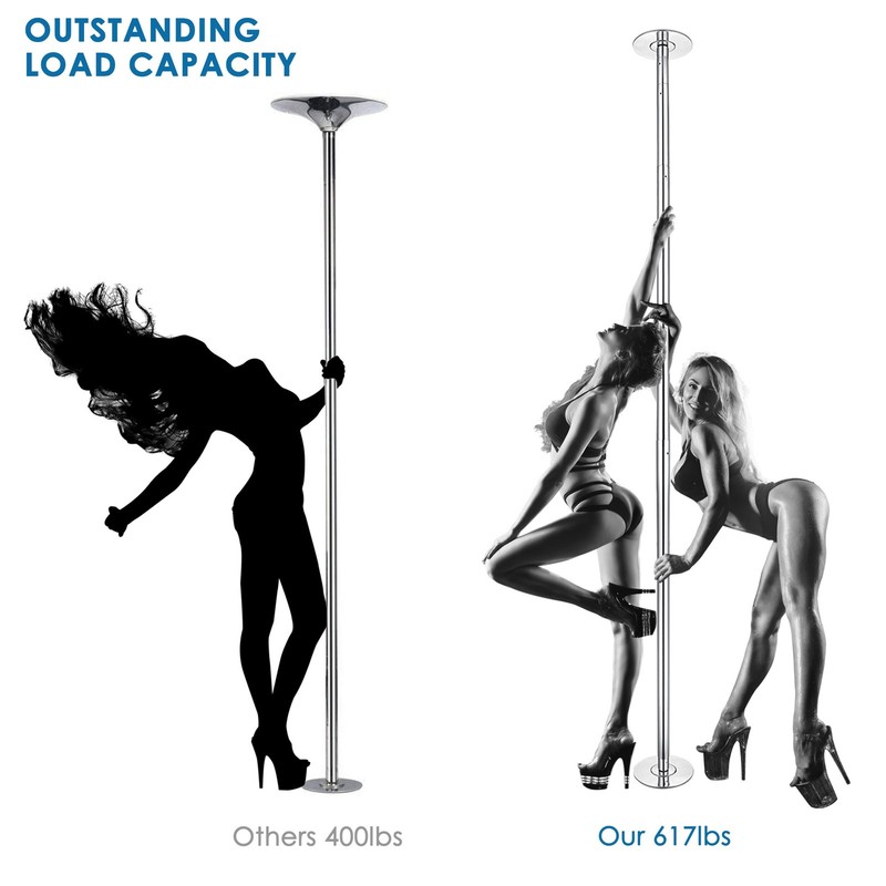 Yescom Static Spinning Stripper Pole Kit 9.25FT for Party Club Exercise, Silver gallery